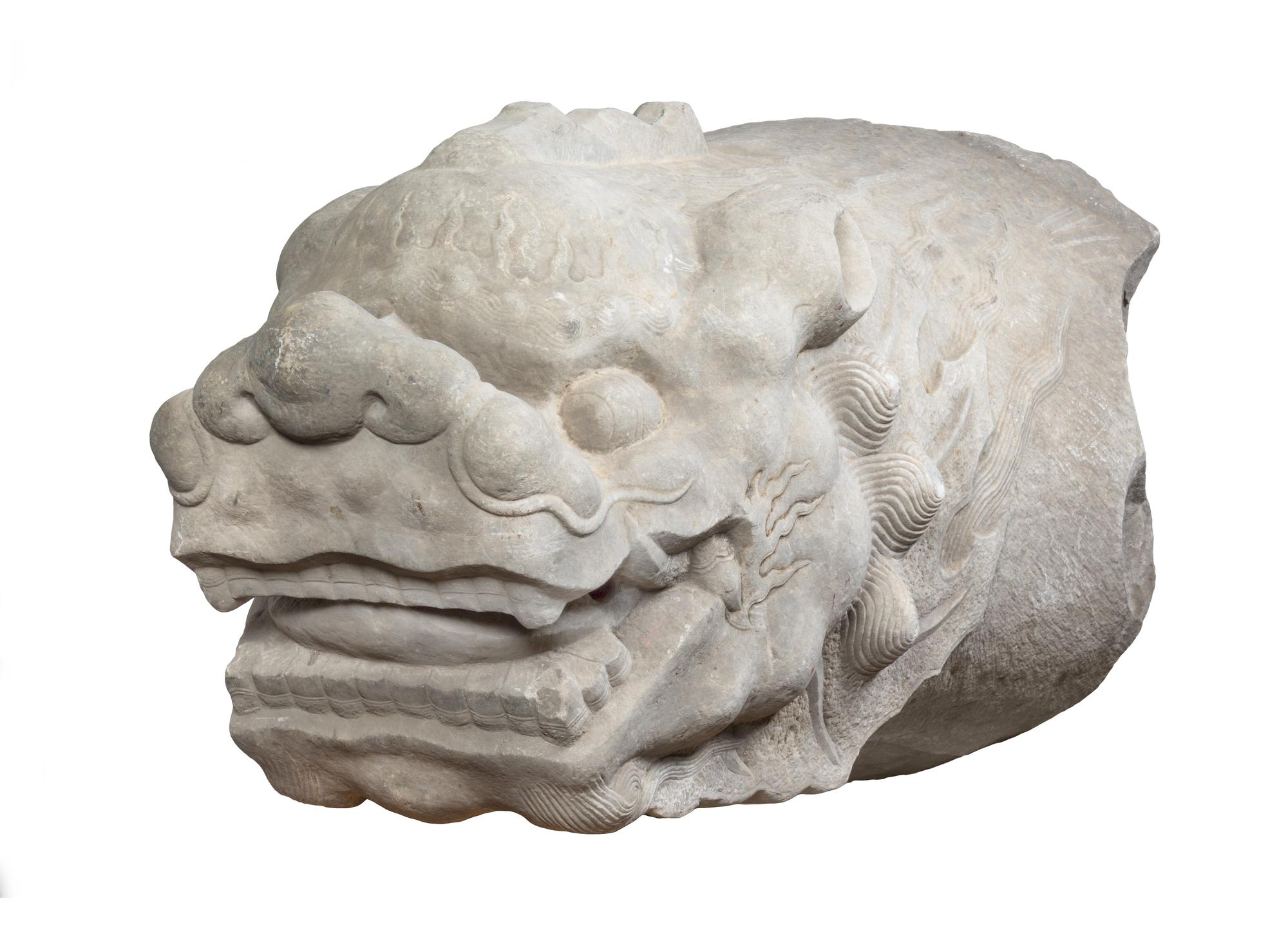 A Pair of Monumental, Rare and Important Chinese Imperial Stone Dragon Spouts QIANLONG PERIOD Overall length approximately 48 inches. — QIANLONG PERIOD