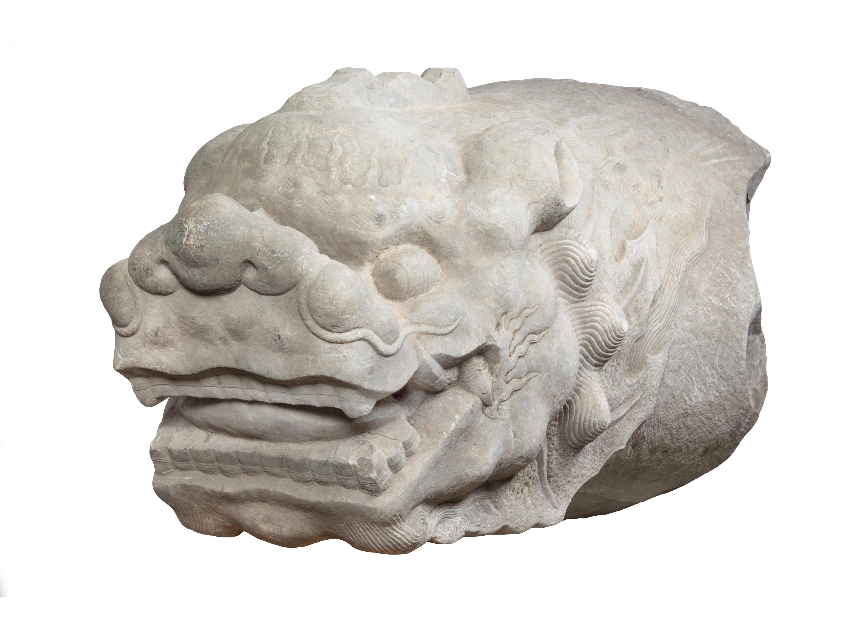 A Pair of Monumental, Rare and Important Chinese Imperial Stone Dragon Spouts QIANLONG PERIOD Overall length approximately 48 inches. — QIANLONG PERIOD