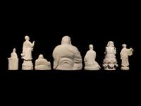 Seven Chinese Blanc-de-Chine Porcelain Immortal Figures