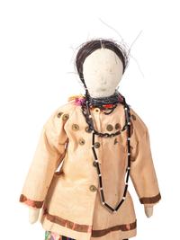 Osage Dolls, with Traditional Ribbonwork Dress