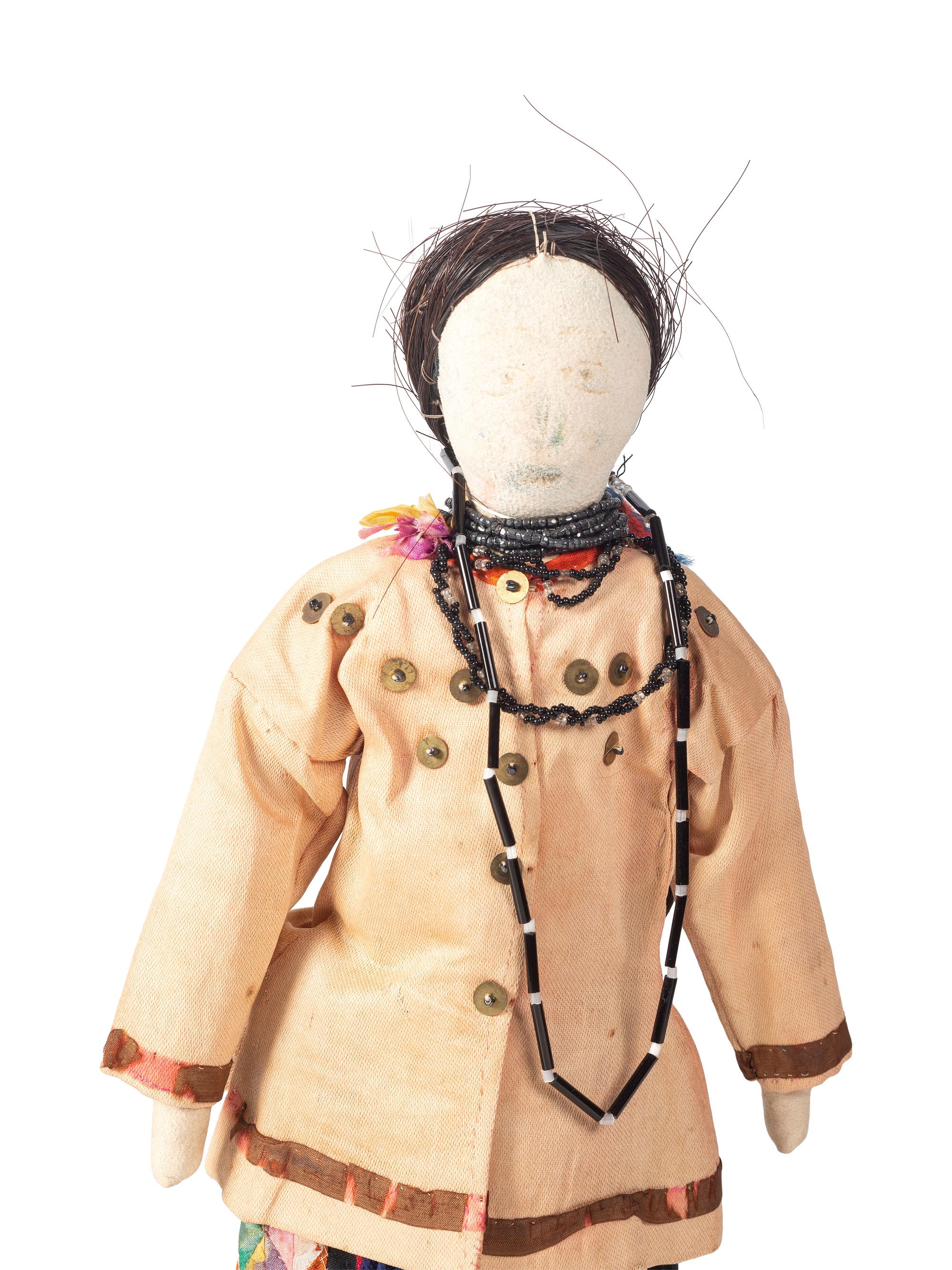 Osage Dolls, with Traditional Ribbonwork Dress