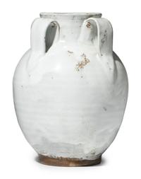 A Jugtown Pottery White Glaze Lily Vase