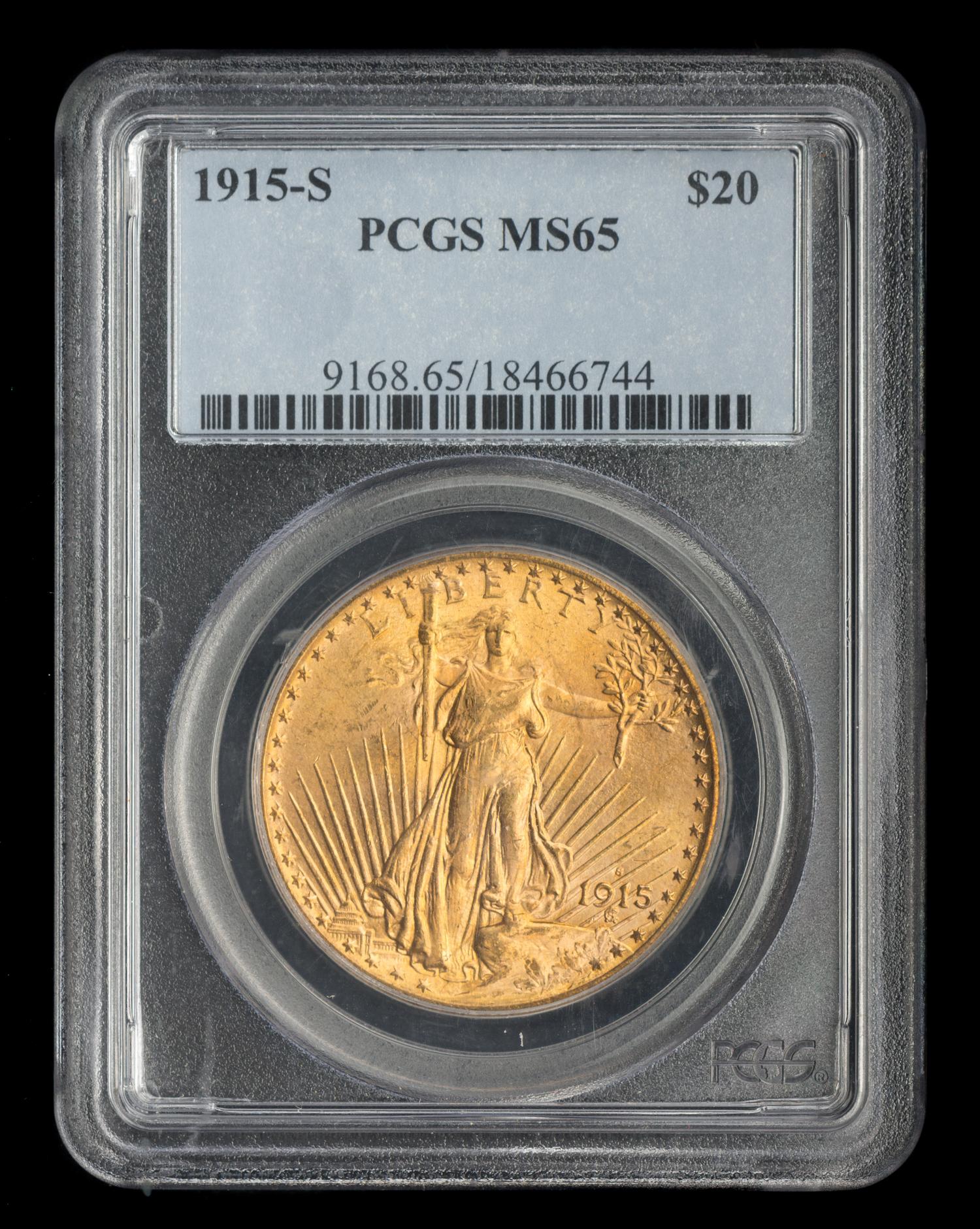 A United States 1915-S St. Gaudens $20 Gold Coin