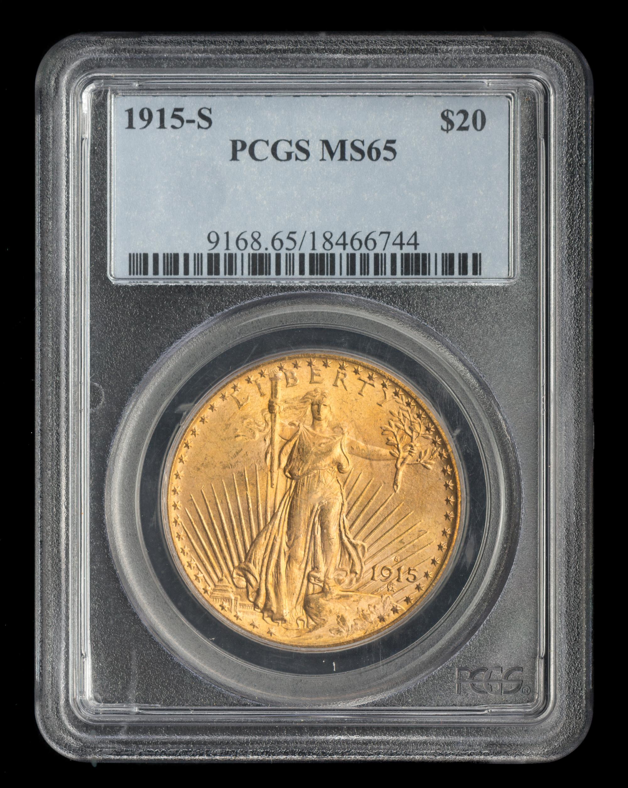 A United States 1915-S St. Gaudens $20 Gold Coin