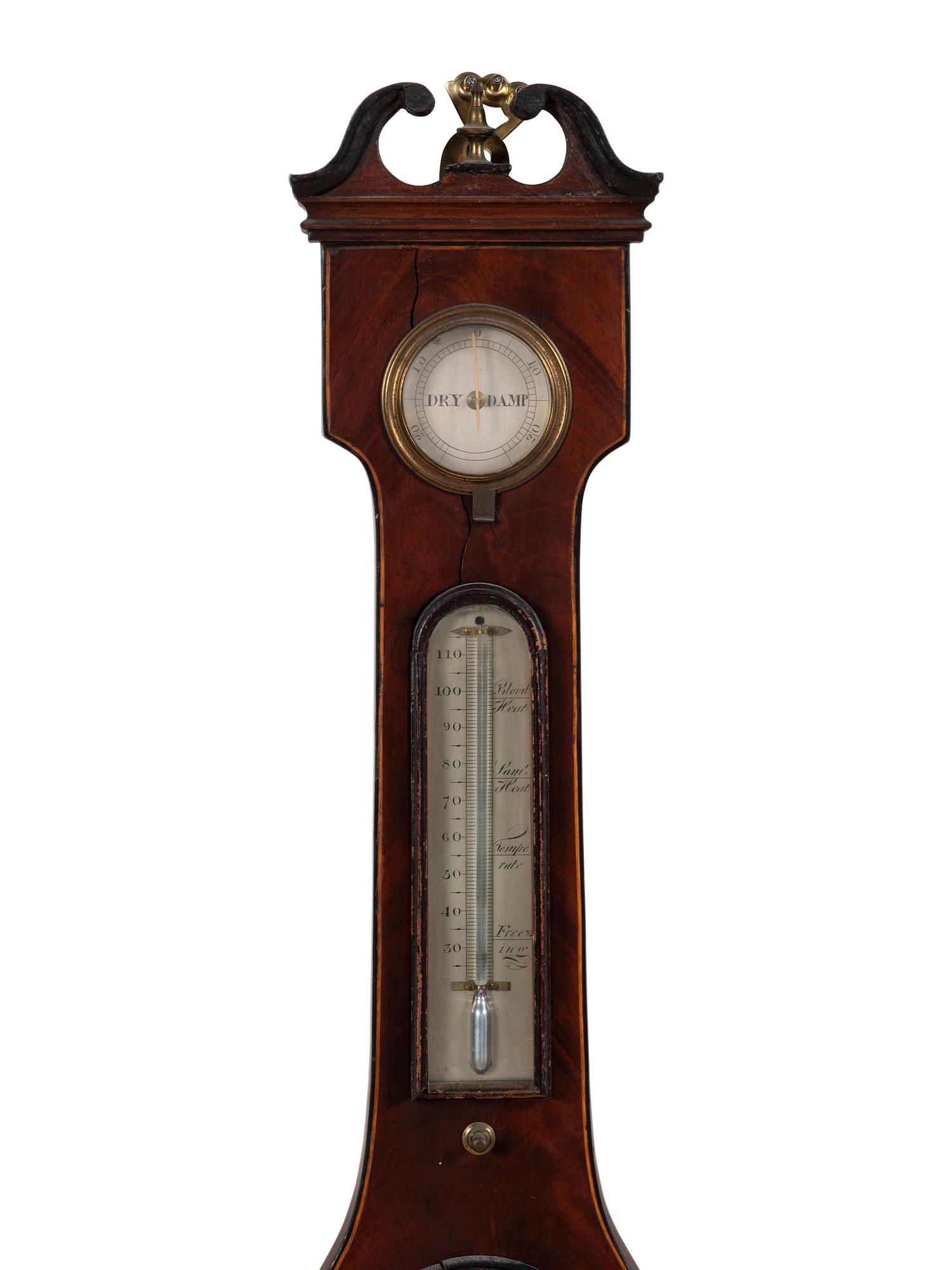 An English Mahogany Wheel Barometer