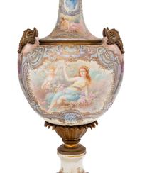A Sèvres Style Gilt Bronze Mounted Painted Porcelain Vase