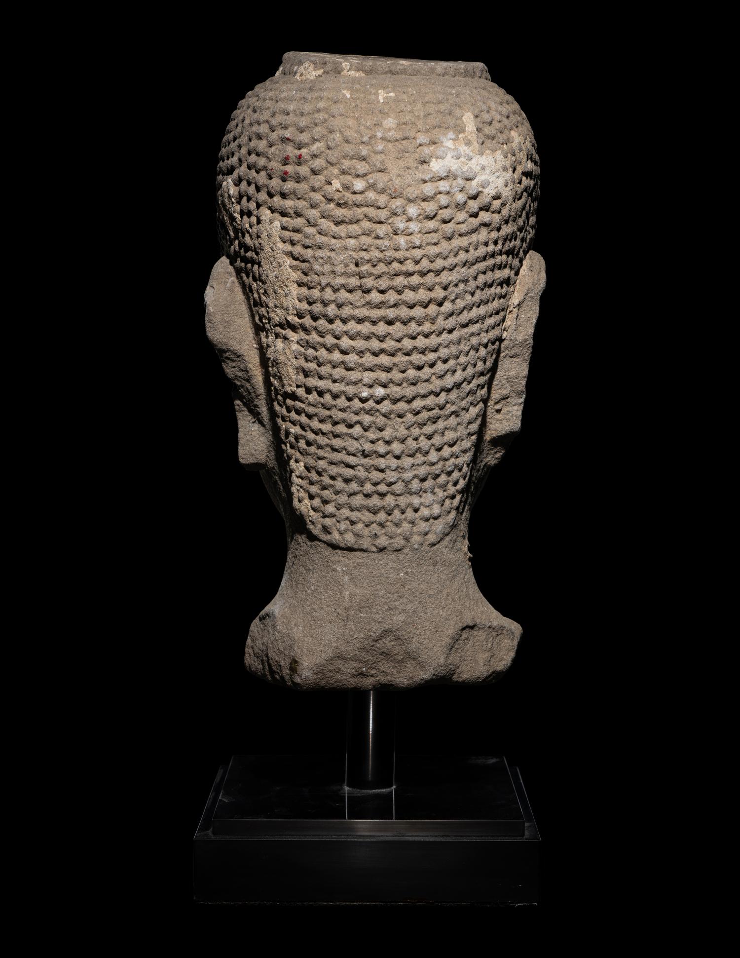 A Thai Sandstone Head of Buddha