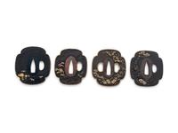 Four Inlaid Iron Tsuba