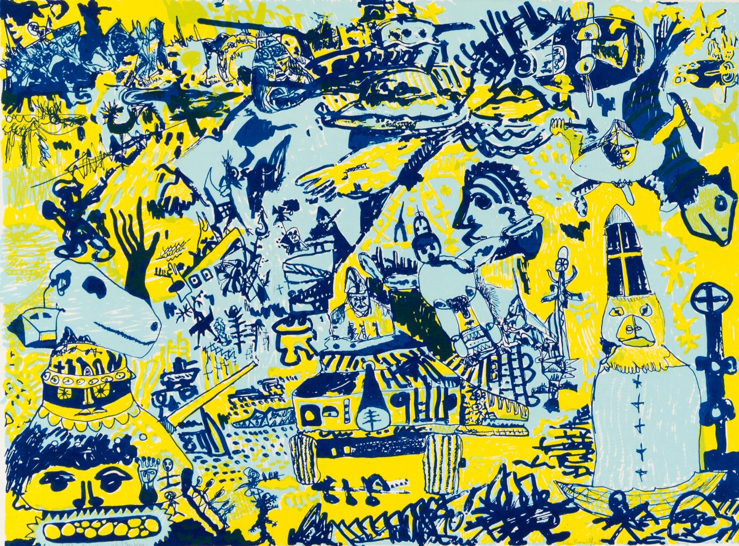 John Himmelfarb, (American, b. 1946), What they Were, Regression, Whirled Map, and Actually Doing