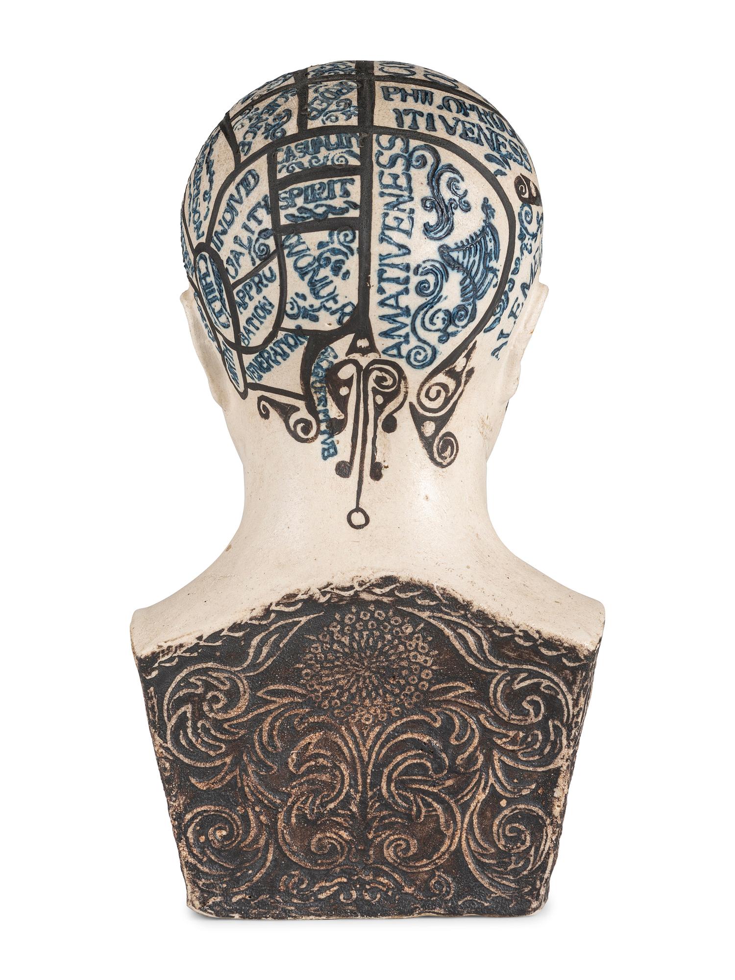 A Ceramic Fowler's Improved Phrenological Head