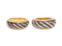 VAN CLEEF & ARPELS, PAIR OF YELLOW GOLD AND SILVER RINGS