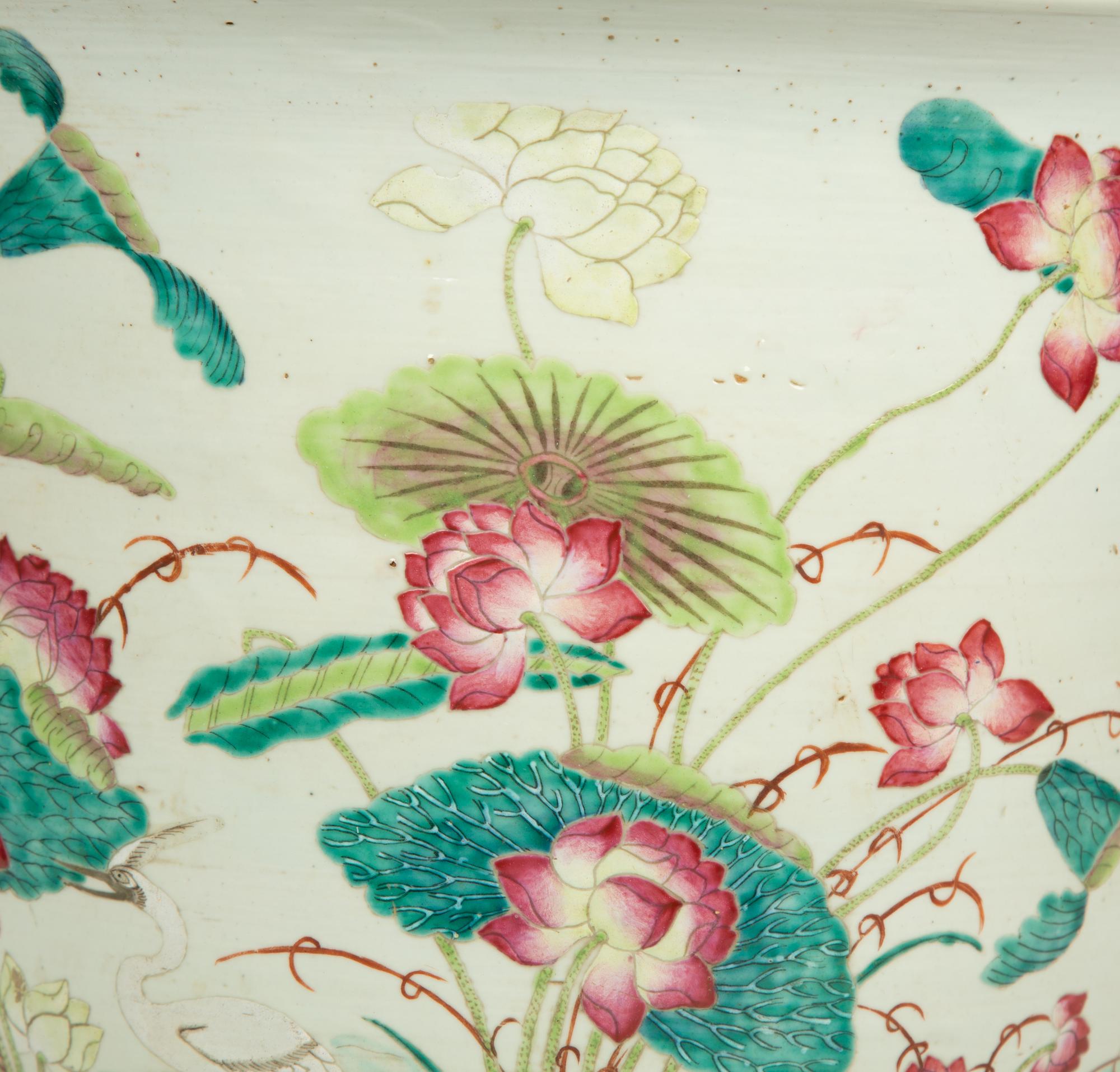 A Chinese Export Enameled Porcelain Jardiniere — 20TH CENTURY