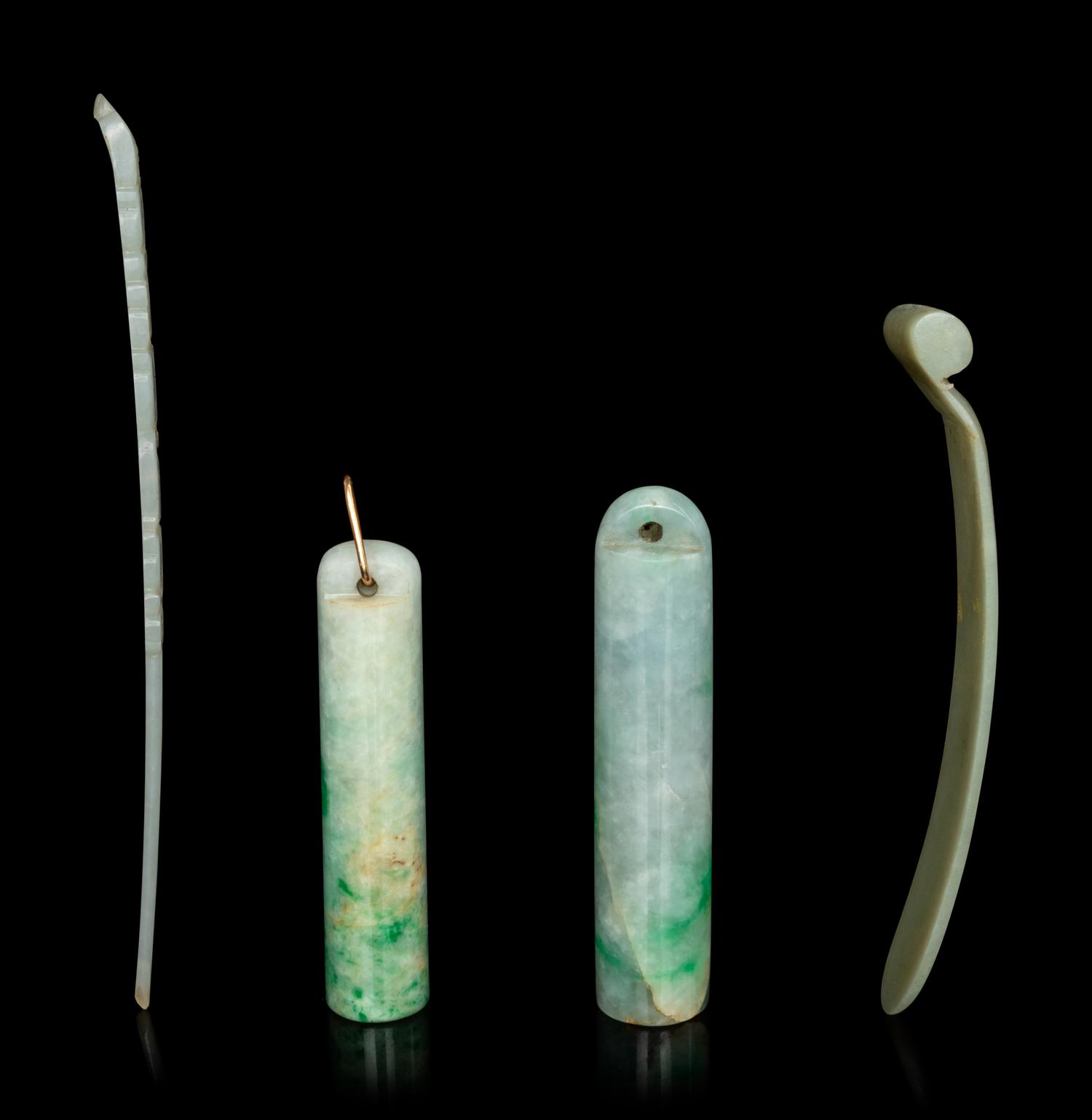 Four Chinese Jade and Jadeite Jewlery