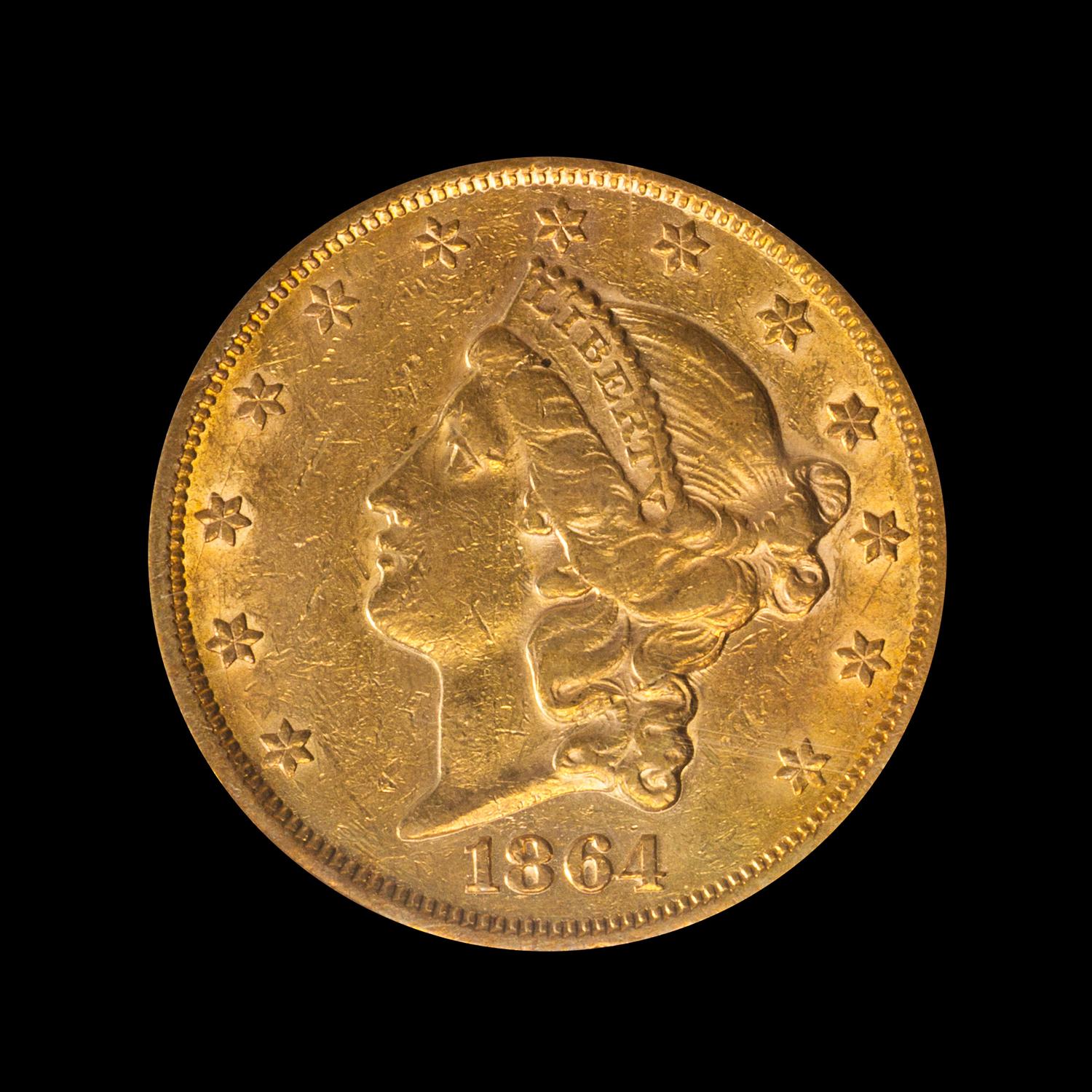 A United States 1864 Liberty Head $20 Gold Coin
