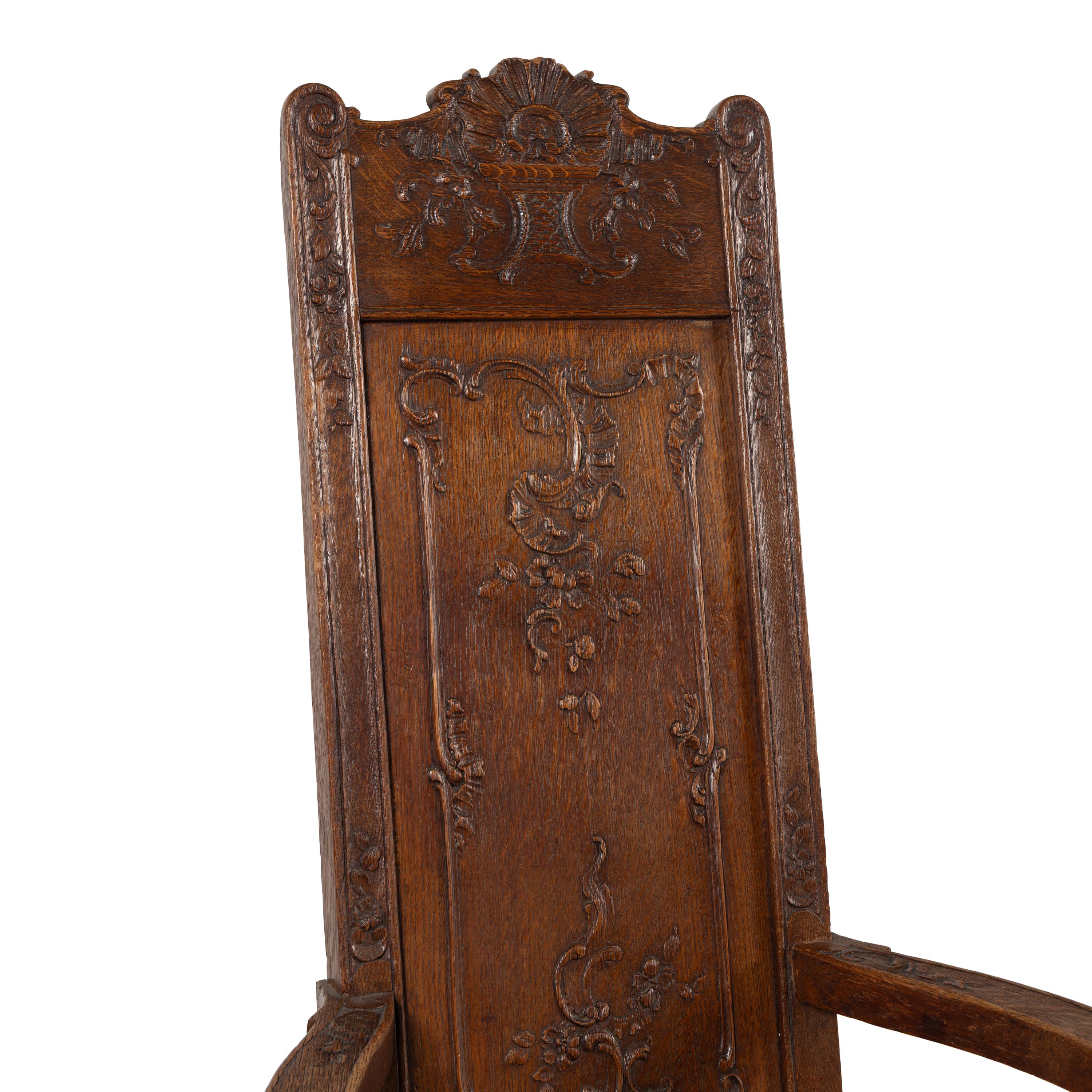 Two French Renaissance Revival Oak Caquetoires