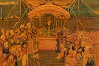 A Large Qajar Lacquer Panel