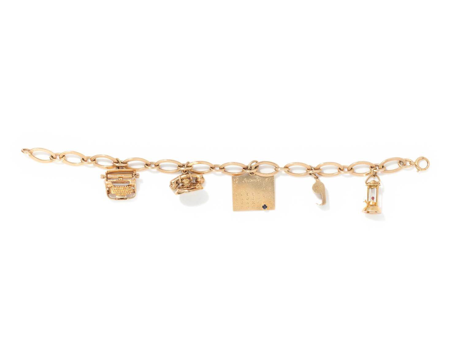 YELLOW GOLD CHARM BRACELET