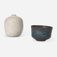 Toshiko Takaezu (American, 1922-2011) A Vase and Bowl, USA, circa 1980s