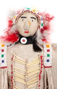 Ute Beaded Hide Dolls, Pair