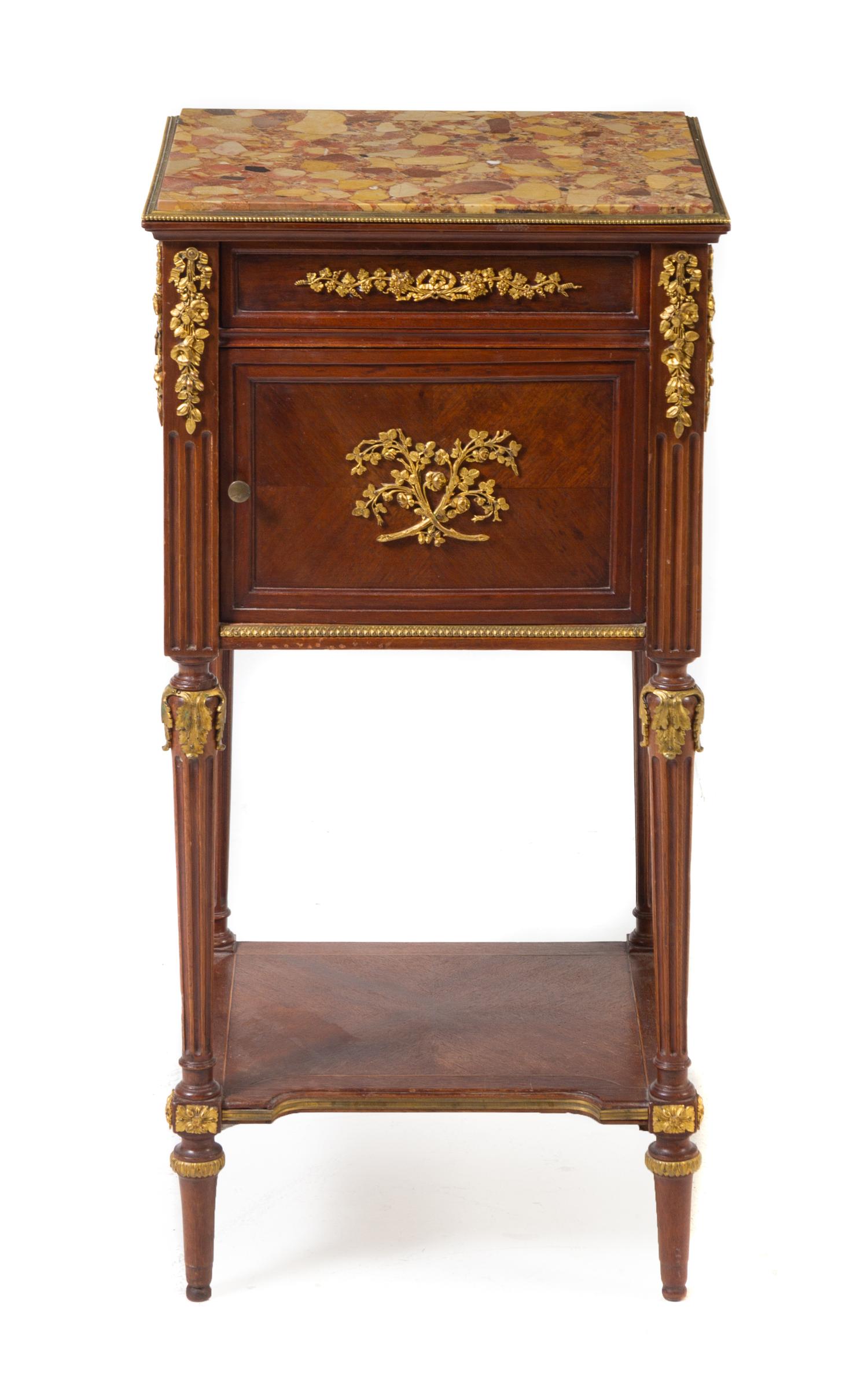 A Louis XVI Style Gilt Bronze Mounted Mahogany Bedroom Suite Height of tallest 60 3/4 inches. — FIRST HALF 20TH CENTURY