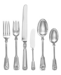 An American Silver Flatware Service, Tiffany & Co., New York, NY, Shell and Thread pattern, comprising: 8 luncheon knives 8 butter kniv