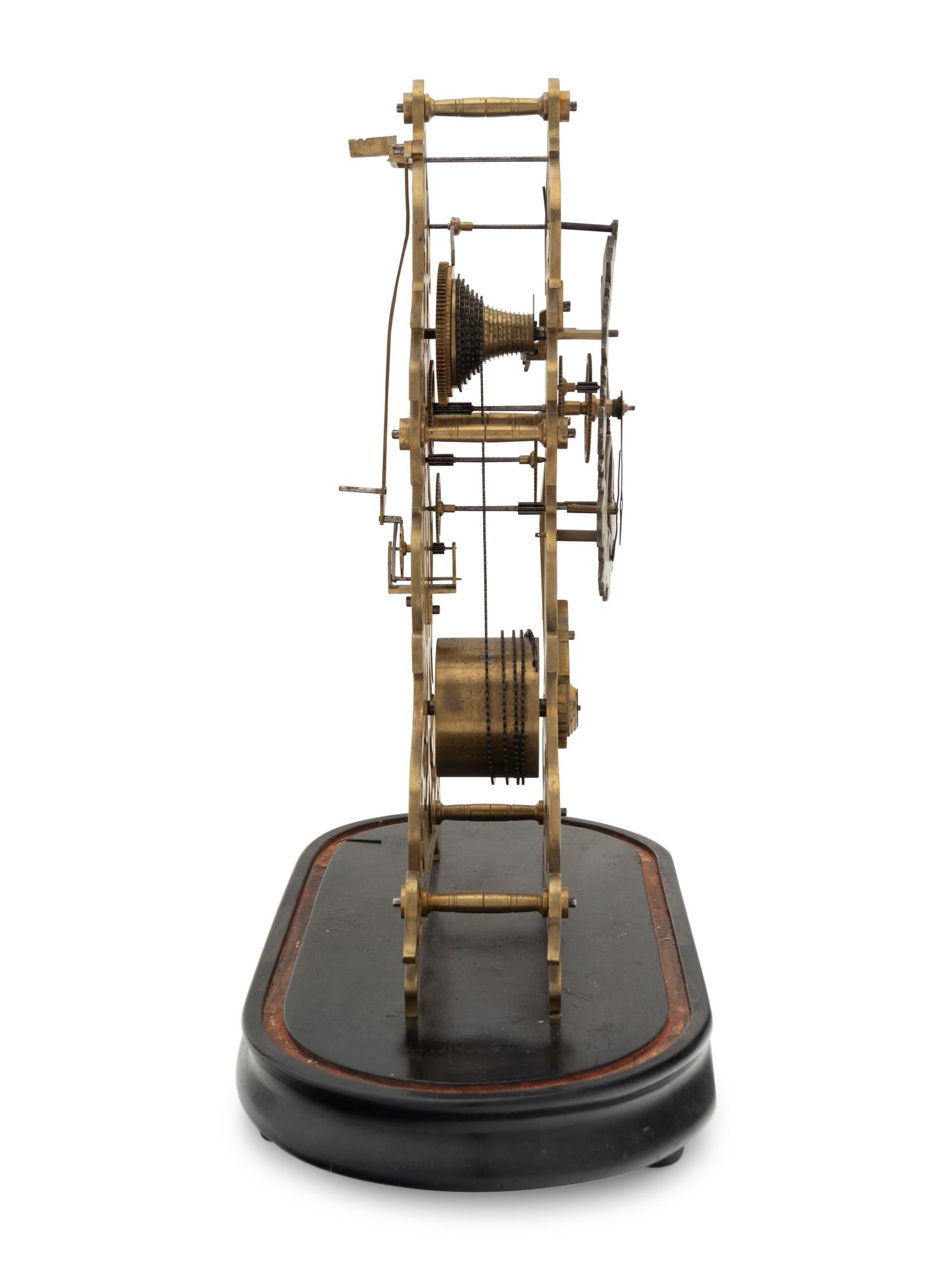 An English Brass and Steel Skeleton Clock