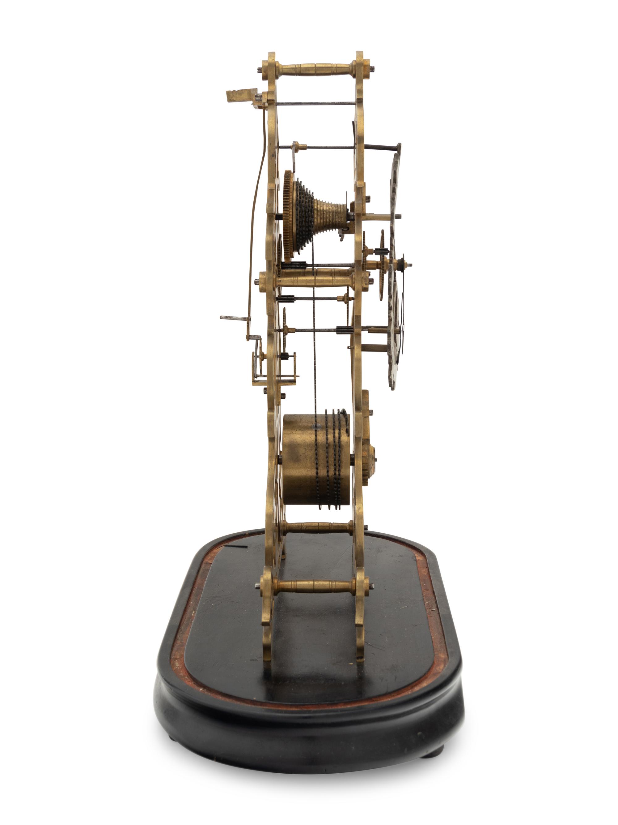 An English Brass and Steel Skeleton Clock