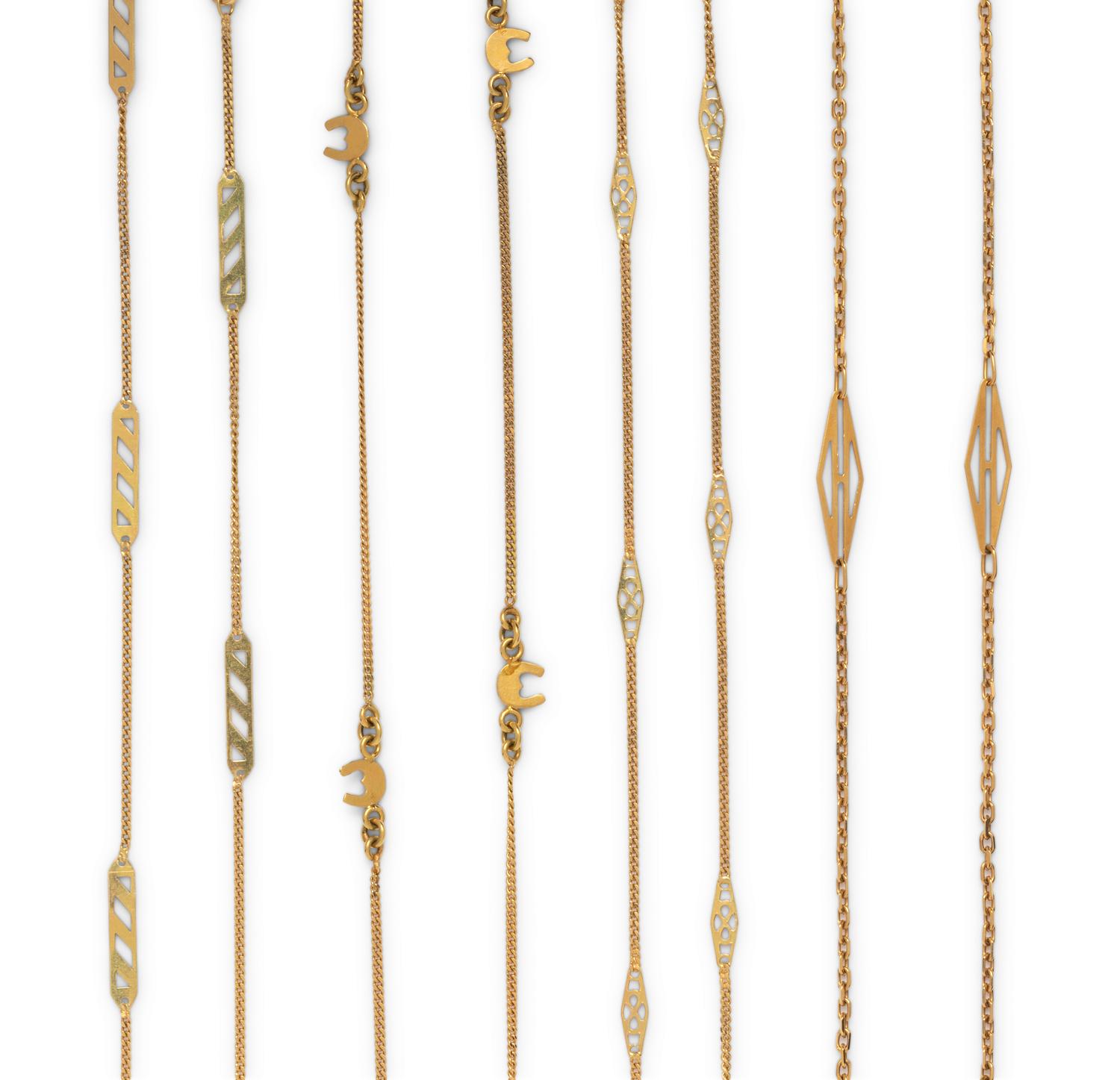 COLLECTION OF YELLOW GOLD NECKLACES