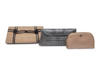 Two Nancy Gonzalez Clutches and One Chanel Zip Pouch