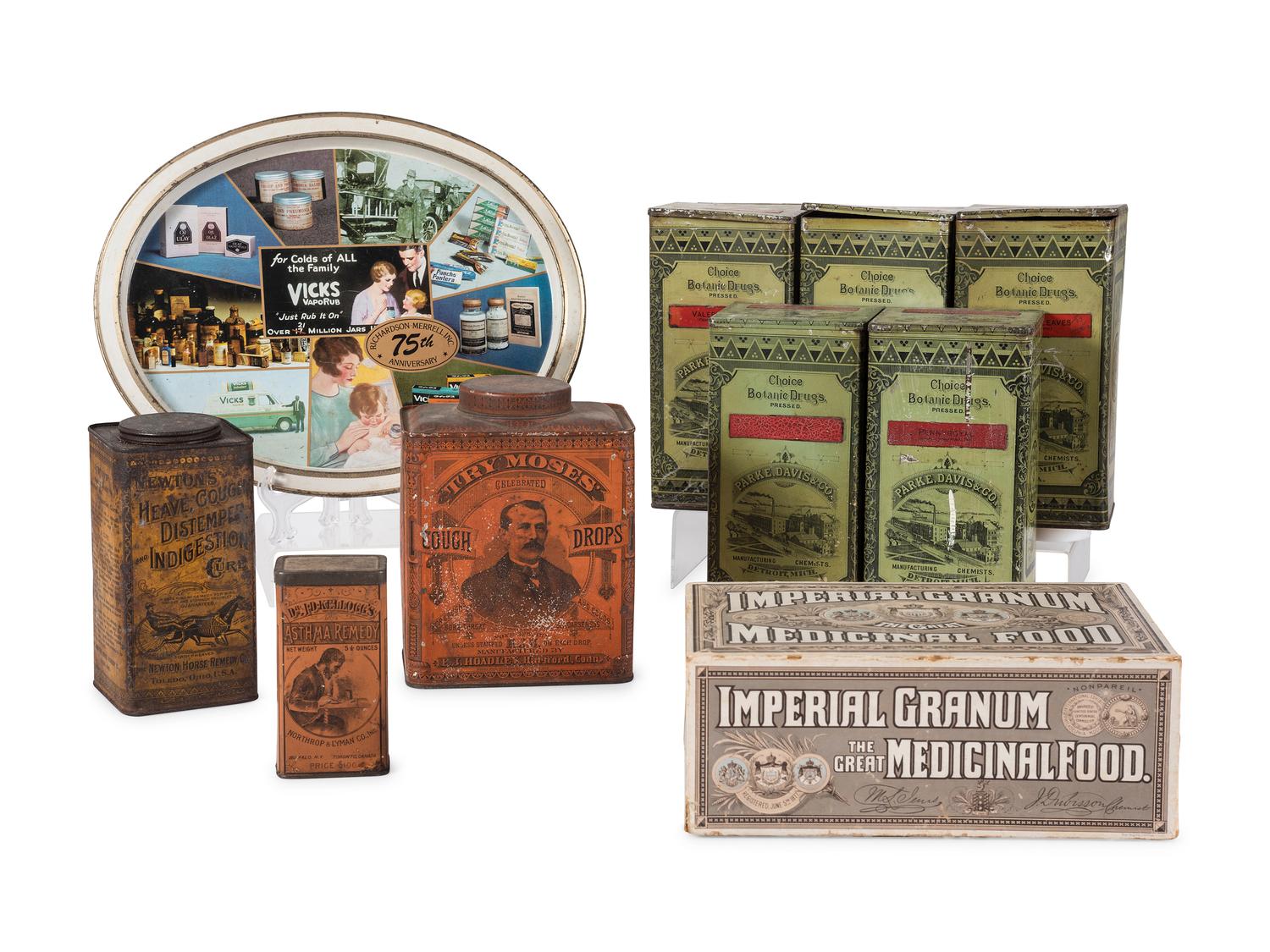 Nine Advertising Tins and Tray