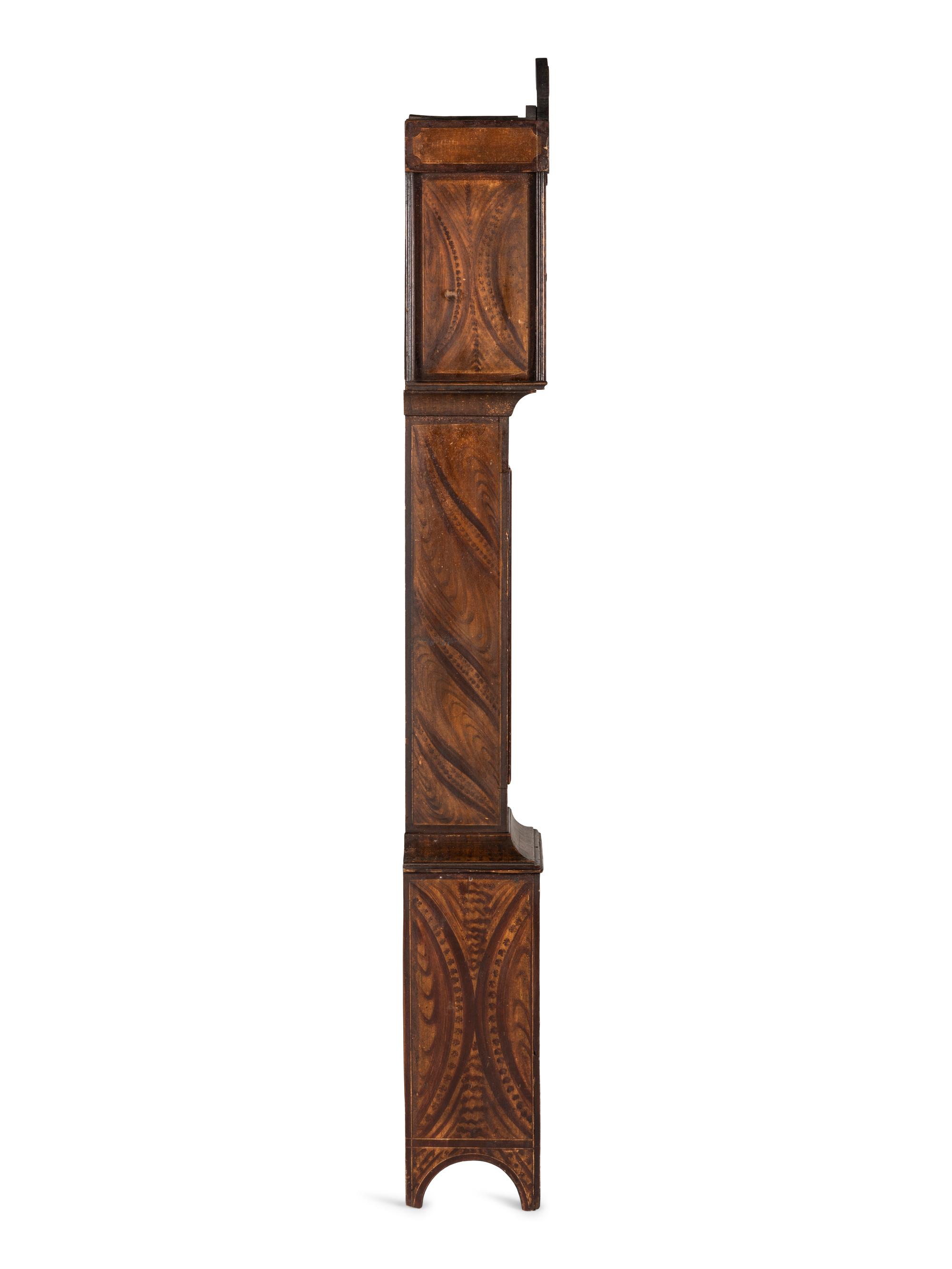 A Federal Grain-Paint Decorated Tall Case Clock
