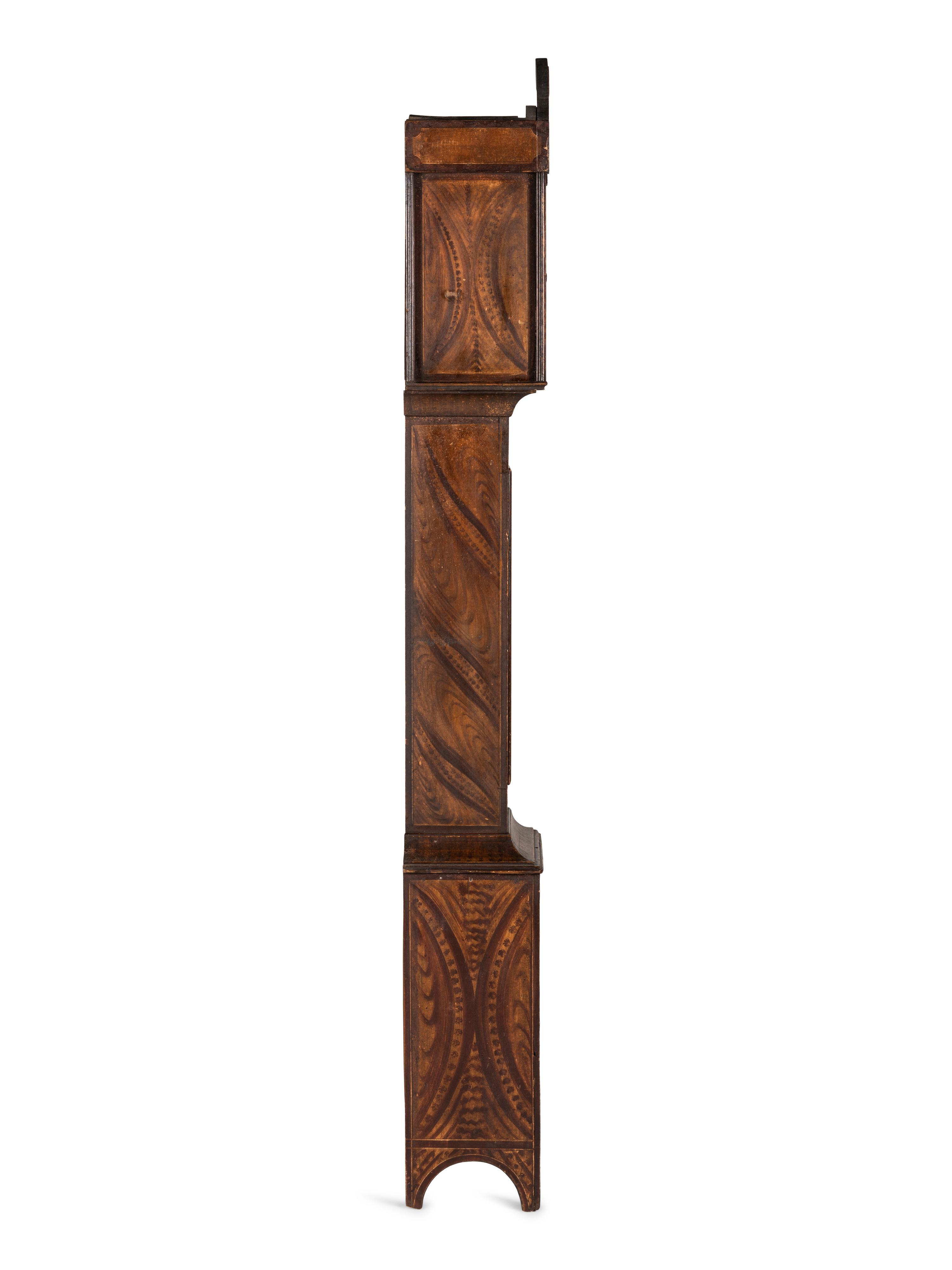 A Federal Grain-Paint Decorated Tall Case Clock