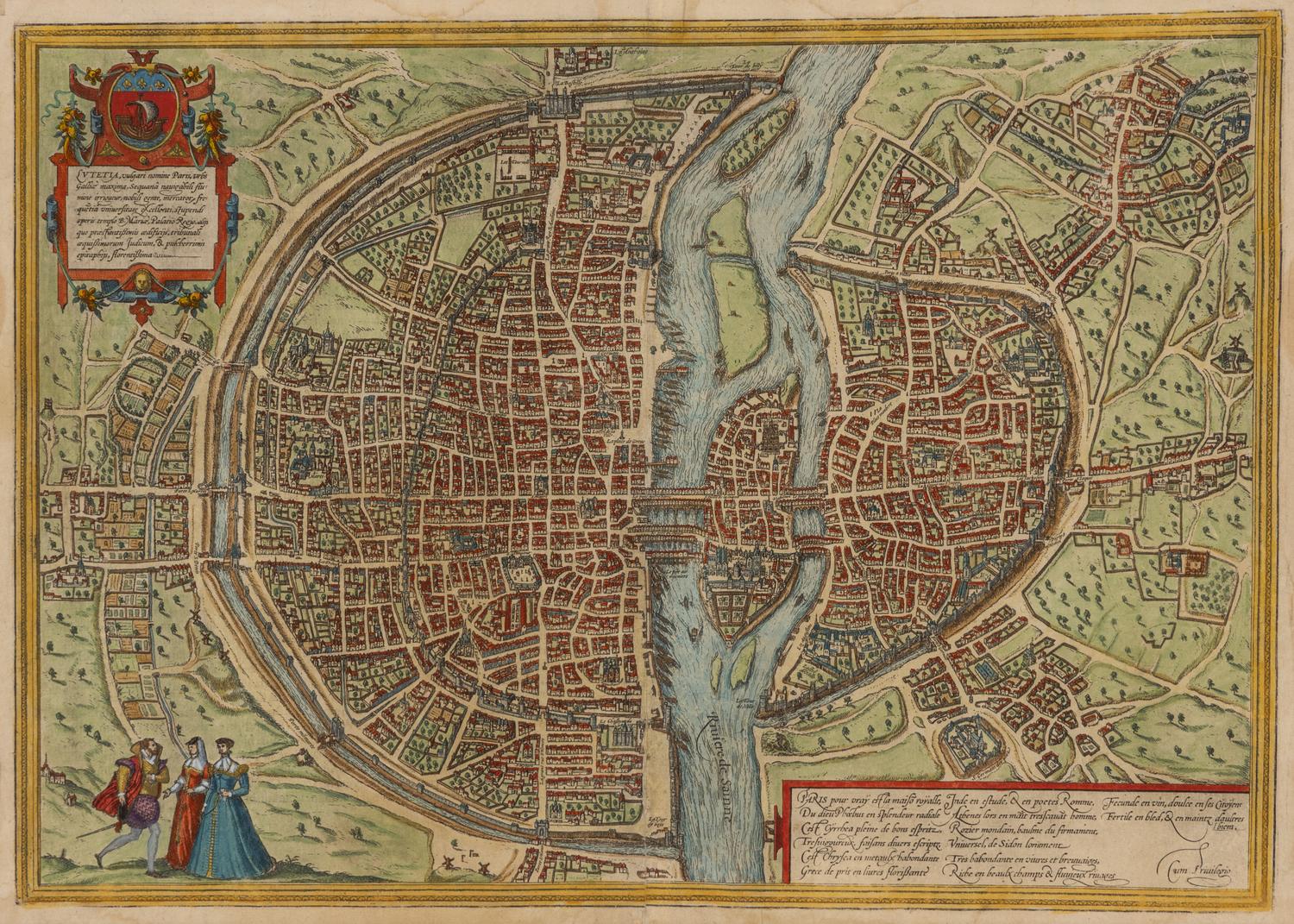[Maps & Atlases] [Paris] Braun, Georg and Frans Hogenberg. Lutetia Vulgari Nomine Paris, Urbs Galliae Maxima