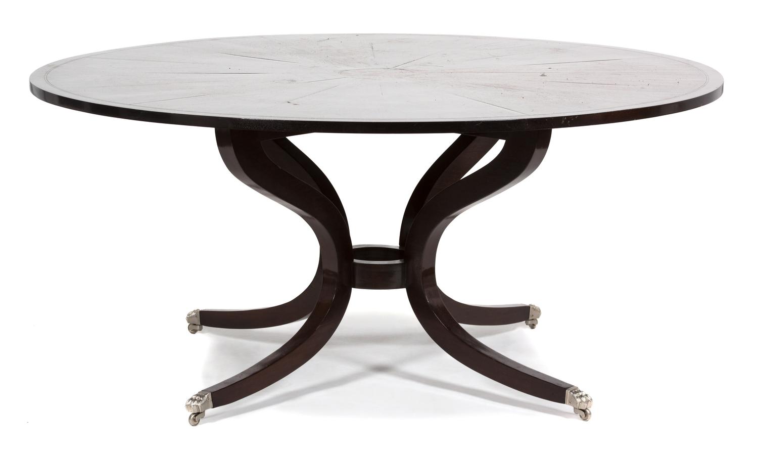 A Dessin Fournir Co. Sutcliffe Center Table Height 29 1/2 x diameter 65 inches. — 20TH CENTURY