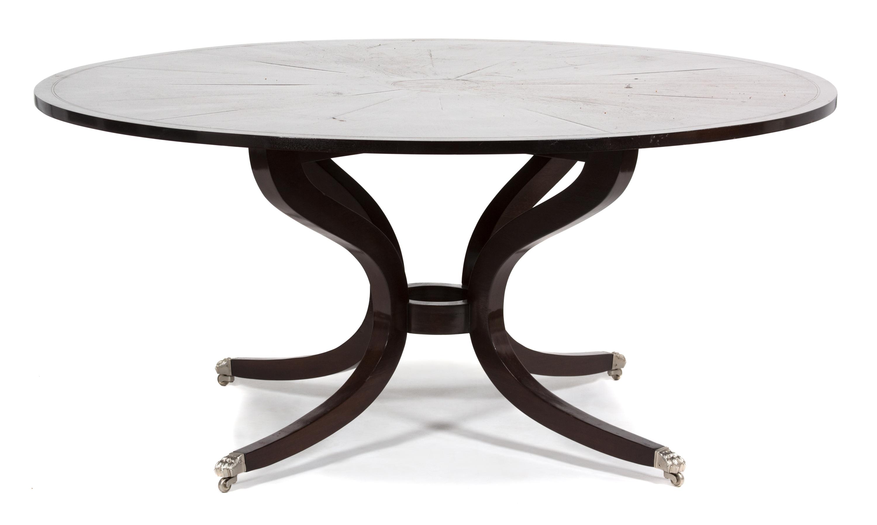 A Dessin Fournir Co. Sutcliffe Center Table Height 29 1/2 x diameter 65 inches. — 20TH CENTURY