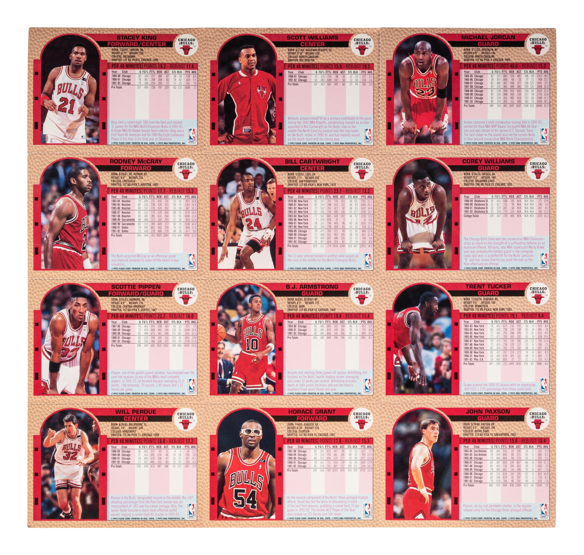 A Group of Michael Jordan Last Material Including An Unused Upper Deck Life Life Size Stand Up Display and a 1994 Rare Air Factory Sealed Basketball Card Set,