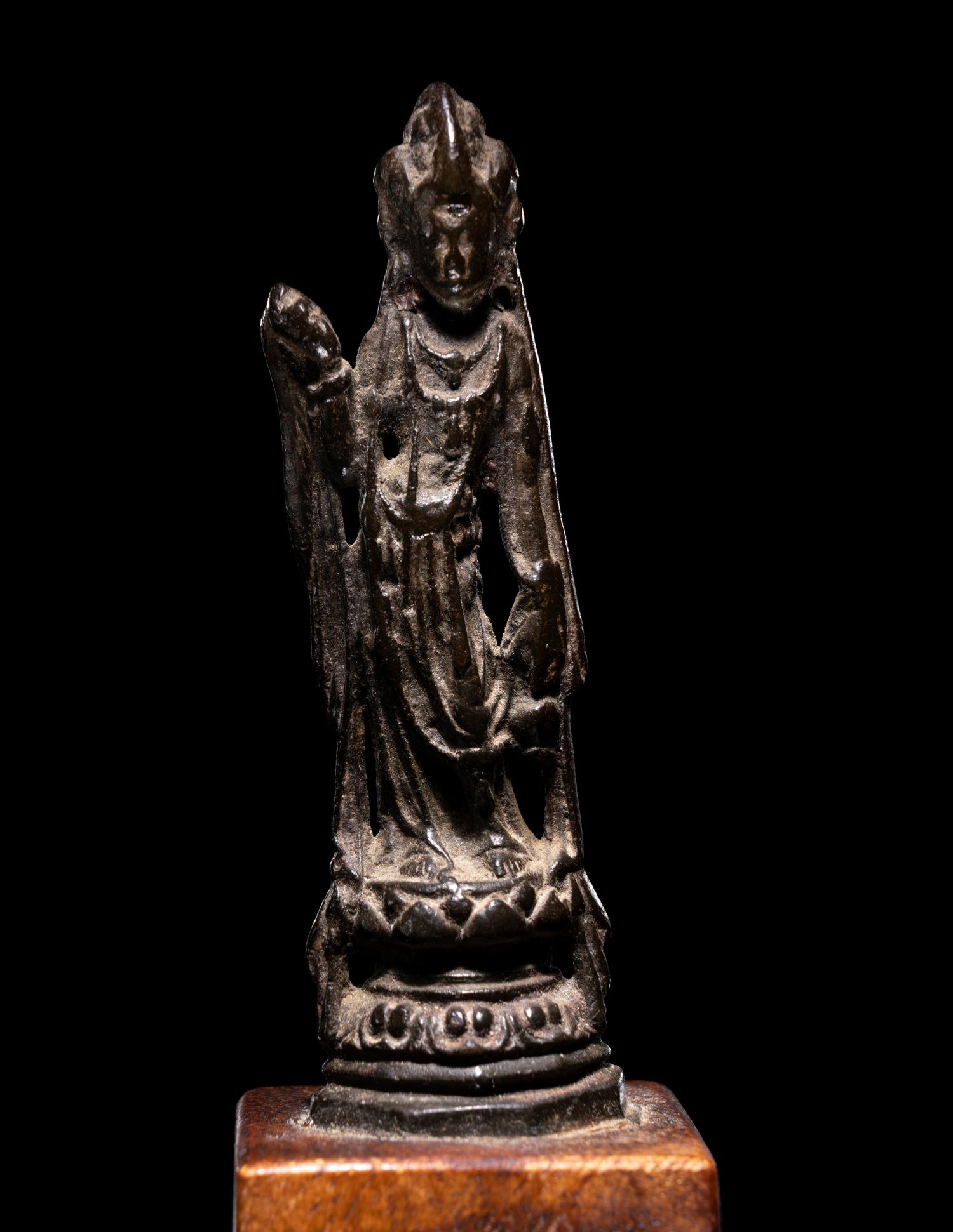 Two Chinese Bronze Figures of Guanyin