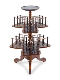 A Victorian Mahogany Two-Tiered Canterbury