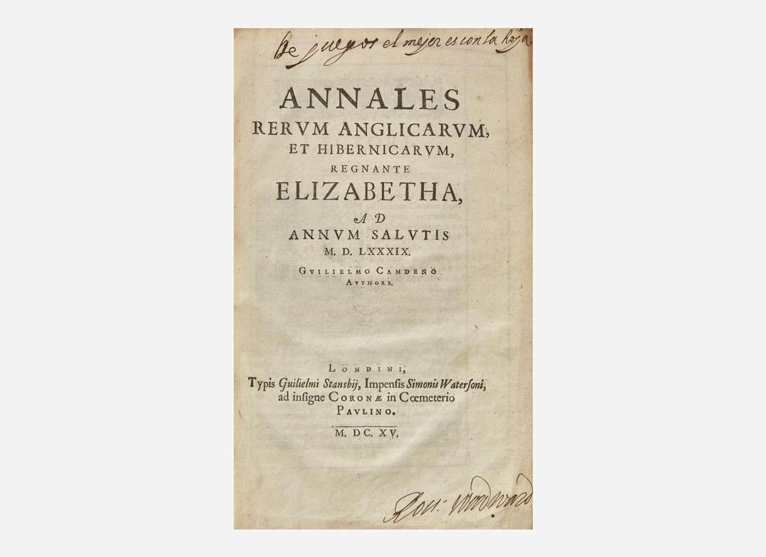 [British Isles] Camden, William: Annales Rerum Anglicarum, et Hibernicarum, Regnante Elizabetha...