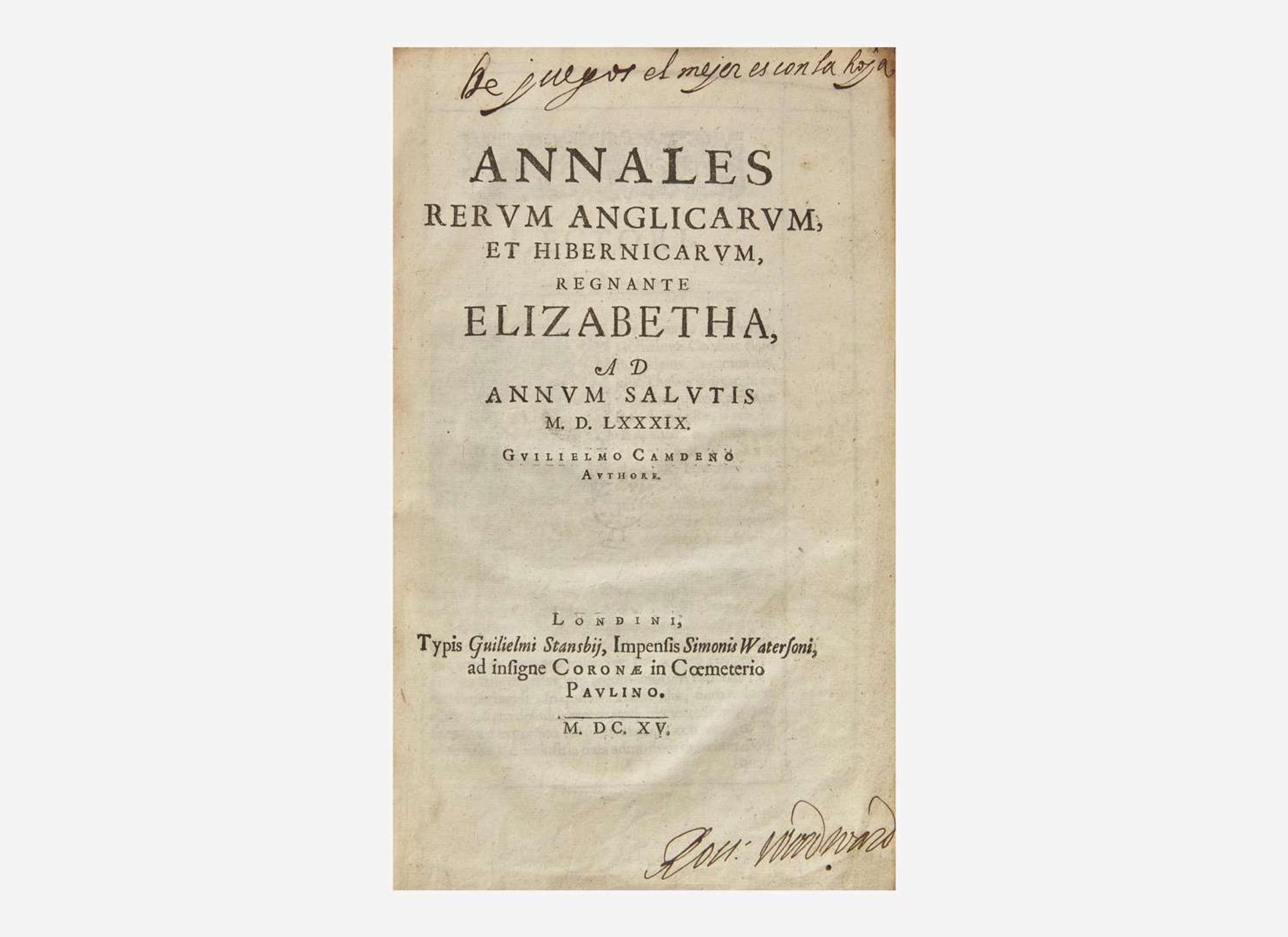 [British Isles] Camden, William: Annales Rerum Anglicarum, et Hibernicarum, Regnante Elizabetha...