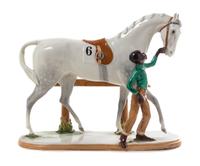 A Boehm Porcelain Equestrian Group Height 8 1/2 inches. — 20TH CENTURY