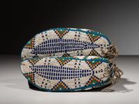 Sioux Fully Beaded Hide Moccasins