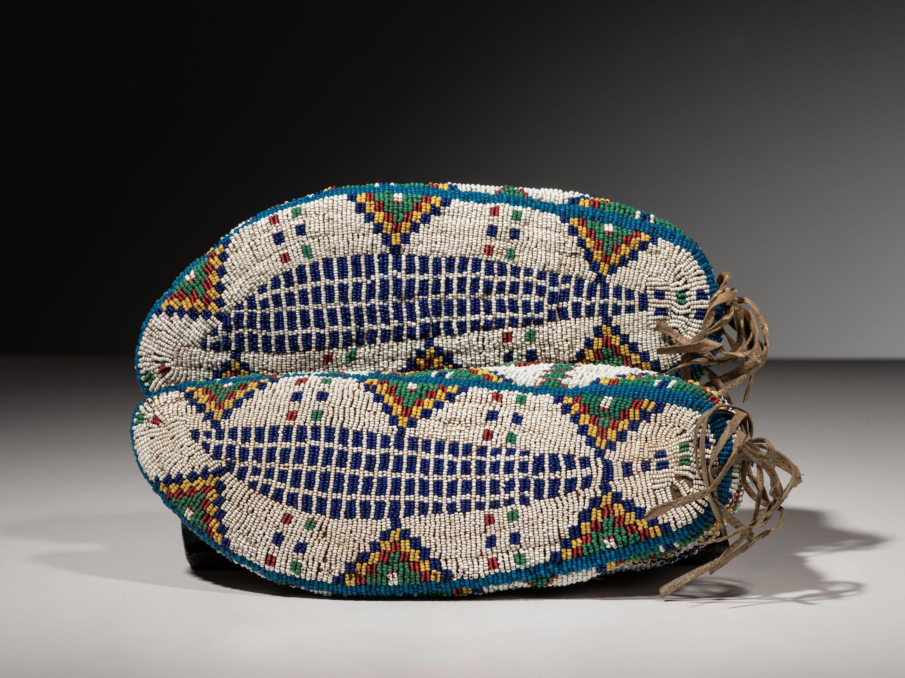 Sioux Fully Beaded Hide Moccasins
