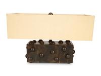 A Blackman Cruz Studded Bronze Table Lamp