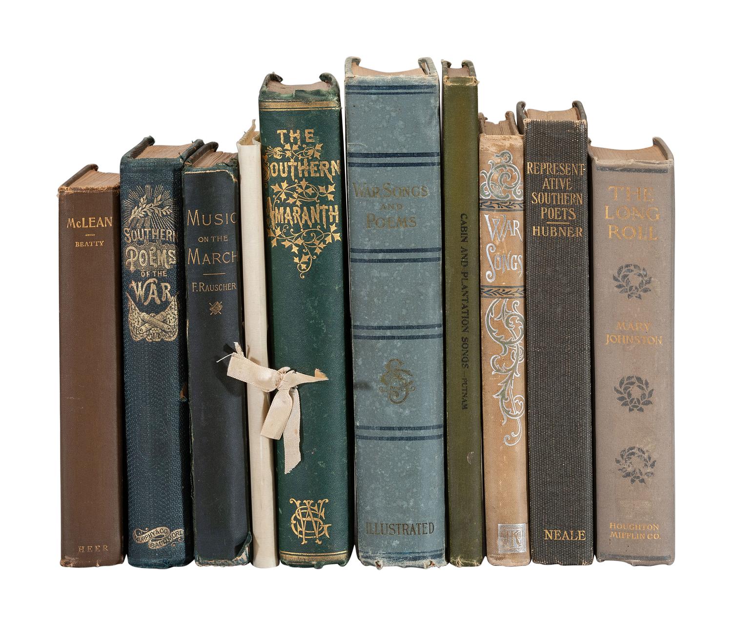 [CIVIL WAR]. Civil War literature and music. 10 works in 10 volumes.