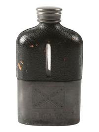 [CIVIL WAR]. Period-flask with UCV inscription to Captain James McElvany, Company F, 35th Georgia Infantry, WIA Cedar Run.