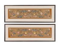 A Pair of Italian Silk Petit Point and Embroidery Panels