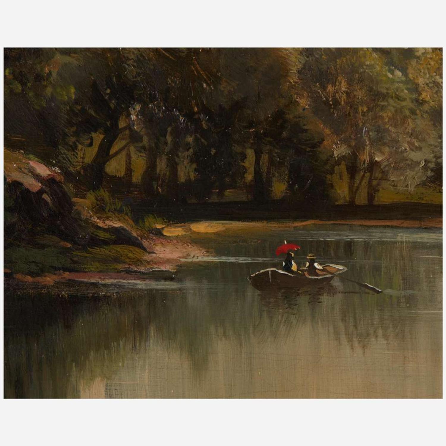 Carl Weber (German, 1855-1935) Boating on the Brandywine