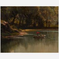 Carl Weber (German, 1855-1935) Boating on the Brandywine