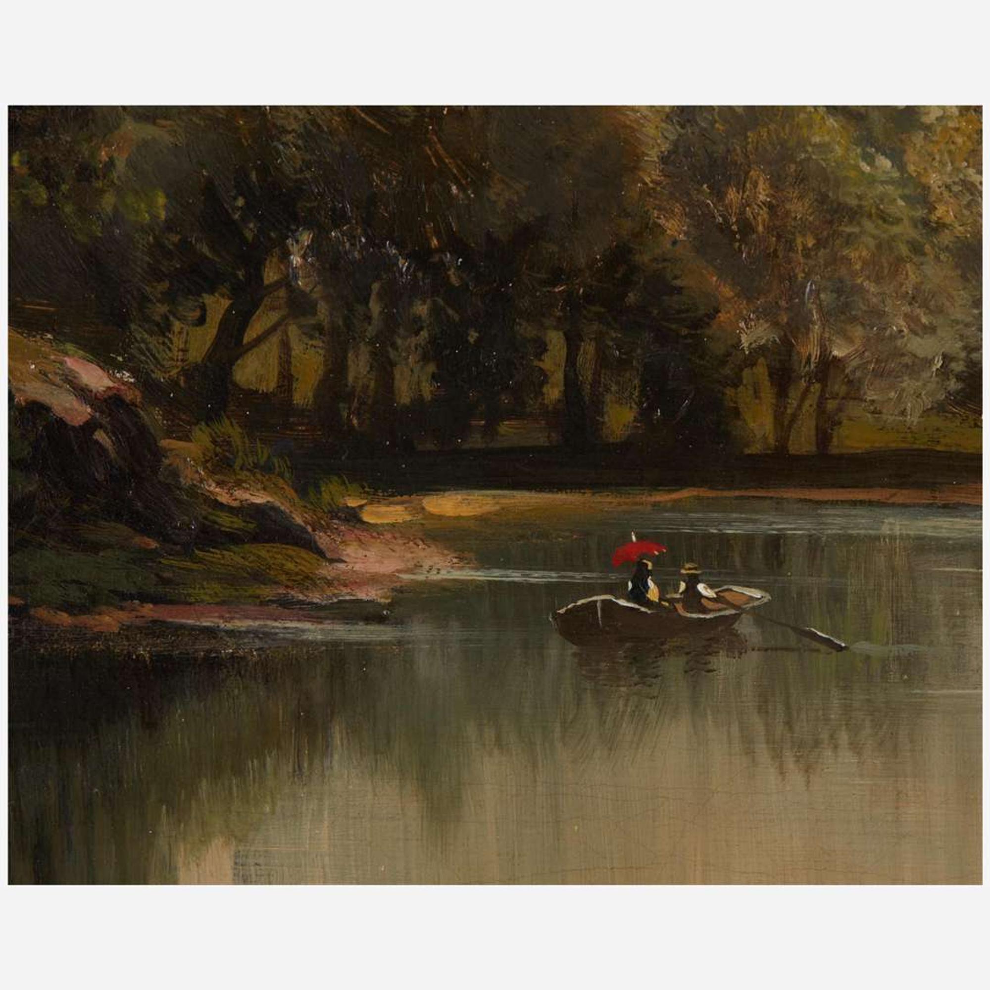 Carl Weber (German, 1855-1935) Boating on the Brandywine